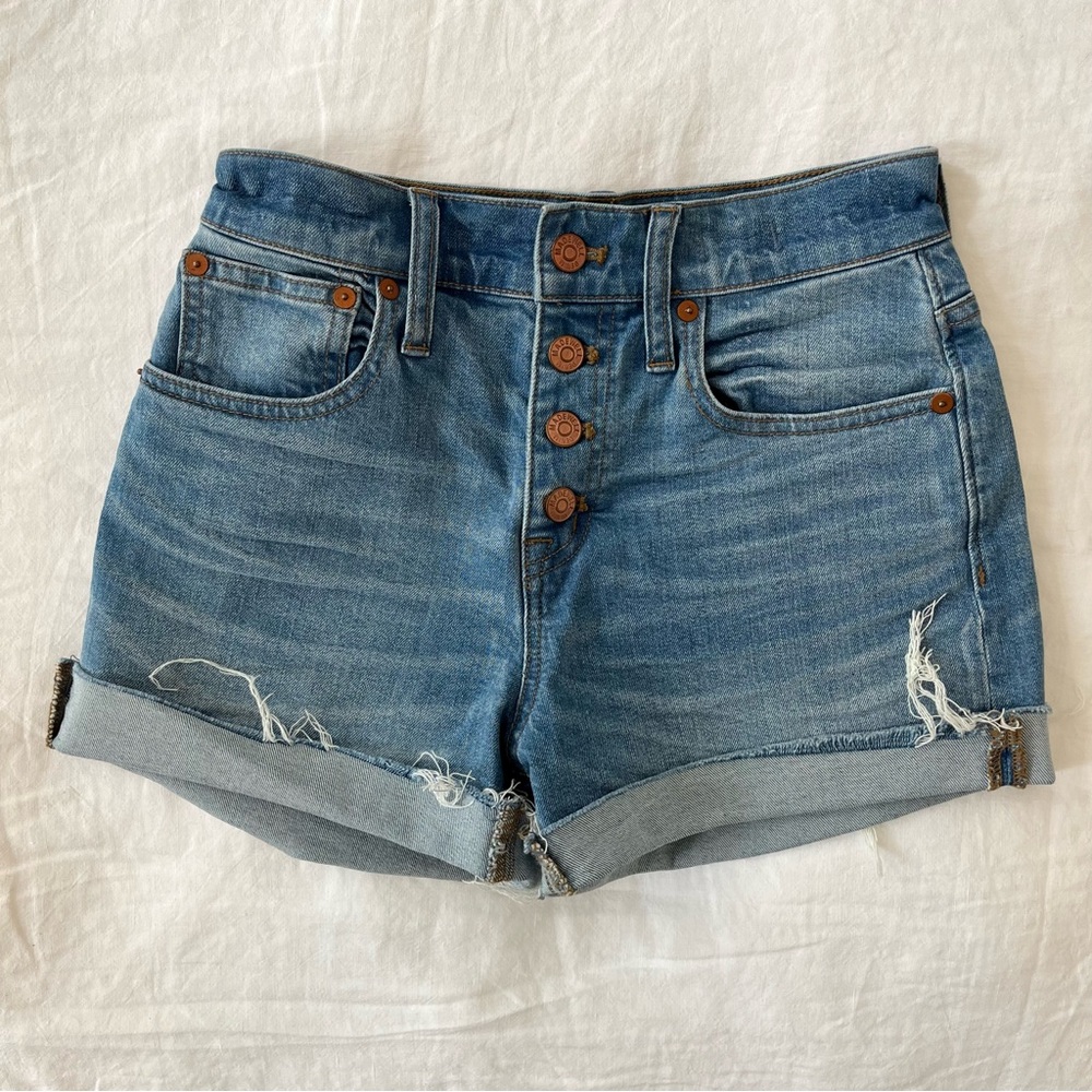 Madewell cutoff high rise shorts